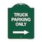 Signmission Reserved Parking Truck Parking W/ Right Arrow, Green & White Aluminum Sign, 18" x 24", GW-1824-23029 A-DES-GW-1824-23029 - alternate 1